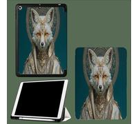 Coque pour iPad 10ème Génération 10,9 Pouces 2022, Housse Ultra Fin Étui de Protection avec Fonction Veille/Réveil Automatique pour iPad 10 Le Magnifique Renard Mystérieux Animaux-Vert Foncé