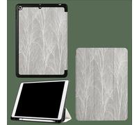 Coque pour iPad 10ème Génération 10,9 Pouces 2022, Housse Ultra Fin Étui de Protection avec Fonction Veille/Réveil Automatique pour iPad 10 Élégant Branches Simple Plante-Gris Clair