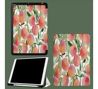 Coque pour iPad 10ème Génération 10,9 Pouces 2022, Housse Ultra Fin Étui de Protection avec Fonction Veille/Réveil Automatique pour iPad 10 Abstrait Pêche Feuilles Fruit-Pêche