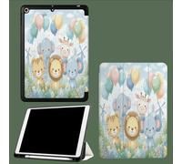 Coque pour iPad 10ème Génération 10,9 Pouces 2022, Housse Ultra Fin Étui de Protection avec Fonction Veille/Réveil Automatique pour iPad 10 Tigre Lion Girafe Animaux De Dessin Animé-Bleu Clair
