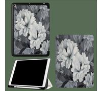 Coque pour iPad 10ème Génération 10,9 Pouces 2022, Housse Ultra Fin Étui de Protection avec Fonction Veille/Réveil Automatique pour iPad 10 Élégant Fleurs Moderne Floral Esthétique-Gris