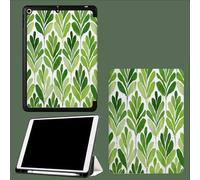 Coque pour iPad 10ème Génération 10,9 Pouces 2022, Housse Ultra Fin Étui de Protection avec Fonction Veille/Réveil Automatique pour iPad 10 Simple Feuilles Aquarelle Plantes-Vert