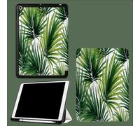 Coque pour iPad 10ème Génération 10,9 Pouces 2022, Housse Ultra Fin Étui de Protection avec Fonction Veille/Réveil Automatique pour iPad 10 Feuilles Palmier Plantes Forêt Tropicale-Blanc
