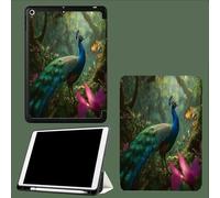 Coque pour iPad 10ème Génération 10,9 Pouces 2022, Housse Ultra Fin Étui de Protection avec Fonction Veille/Réveil Automatique pour iPad 10 Paon Élégant Forêt Animaux-Vert