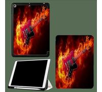 Coque pour iPad 10ème Génération 10,9 Pouces 2022, Housse Ultra Fin Étui de Protection avec Fonction Veille/Réveil Automatique pour iPad 10 Flammes Guitare Country Instrumental-Rouge