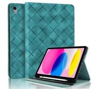 Coque pour iPad 10ème Génération 10,9 Pouces en 2022 Motif Carré Tablette Etui PU Cuir Housse de Protection avec Multi-Angles ZURSANA Vert Vert
