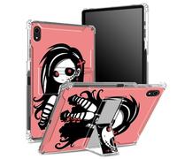 Coque pour iPad 11{^>e<^} génération 2023, iPad 10{^>e<^} génération 2022 11" avec porte-crayon, dos transparent avec jolie fille zombie, protection des coins antichoc avec béquille rigide