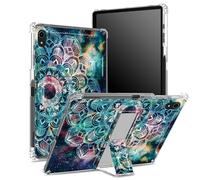 Coque pour iPad 11{^>e<^} génération 2023, iPad 10{^>e<^} génération 2022 11" avec porte-crayon, dos transparent avec mandalas artistiques, protection des coins - Coque antichoc avec béquille rigide