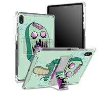 Coque pour iPad 11{^>e<^} génération 2023, iPad 10{^>e<^} génération 2022 11" avec porte-crayon, dos transparent avec crème glacée zombie, protection des coins - Coque antichoc avec béquille rigide