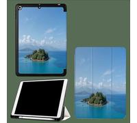 Coque pour iPad 5ème/6ème Génération 2017/2018, Coque Protection pour iPad 9.7 Pouces, Étui Case Fine et Légère en PU Souple Housse Cover, Veille/Réveil Automatique -Île Océan