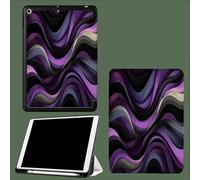 Coque pour iPad 5ème/6ème Génération 2017/2018, Coque Protection pour iPad 9.7 Pouces, Étui Case Fine et Légère en PU Souple Housse Cover, Veille/Réveil Automatique -Vague Violette