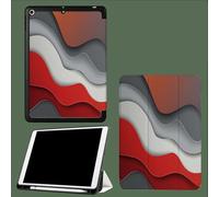 Coque pour iPad 5ème/6ème Génération 2017/2018, Coque Protection pour iPad 9.7 Pouces, Étui Case Fine et Légère en PU Souple Housse Cover, Veille/Réveil Automatique -Motif De Vague
