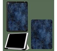 Coque pour iPad 6ème/5ème Génération 9.7 Pouces 2018/2017, Etui Mince et Léger Housse Arrière Support Protecteur Sommeil/Réveil Automatique Aquarelle Ciel Étoilé Constellations Lignes-Bleu Foncé