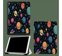 Coque pour iPad 6ème/5ème Génération 9.7 Pouces 2018/2017, Etui Mince et Léger Housse Arrière Support Protecteur Sommeil/Réveil Automatique Espace Planète Arc-en-Ciel Planète-Bleu Foncé