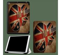 Coque pour iPad 6ème Génération 2018 / pour iPad 5ème Génération 2017, Coque Protection pour iPad 9.7 Pouces, Modèle A1893 A1954 A1822 A1823, Veille/Réveil Automatique,Union Jack Guitare