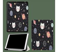 Coque pour iPad 6ème Génération 2018 / pour iPad 5ème Génération 2017, Coque Protection pour iPad 9.7 Pouces, Modèle A1893 A1954 A1822 A1823, Veille/Réveil Automatique,Chat Planète