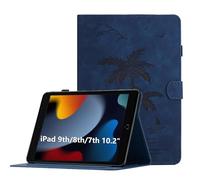 Coque pour iPad 8th Gen / 7th Gen/iPad Pro 10.5" / iPad Air 3rd Gen, Housse de Protection Multi-Angles Étui en Cuir PU avec Fente pour Carte, Auto Réveil/Sommeil, Bleu Marine