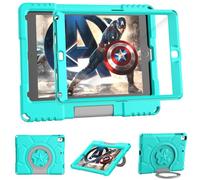 Coque pour iPad 9,7" 2018/2017 6e/5e génération-TrendGate Étui léger et résistant aux Chocs pour iPad Air 2 avec Protection d'écran intégrée et Support pour iPad Air/iPad Air 2/iPad Pro 9,7,Turquoise