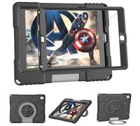 Coque pour iPad 9,7" 2018/2017 6e/5e génération-TrendGate Étui léger et résistant aux Chocs pour iPad Air 2 avec Protection d'écran intégrée et Support pour iPad Air/iPad Air 2/iPad Pro 9,7, Noir