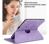 Coque Pour Ipad 9.7 Pouces 2017/2018 5ème /6ème Génération, Ipad Air 1/2, Etui Premium Cuir Pu Rotatif À 360 Antichoc Degrés Flip Case Cover Fonction Support Housse - Violet