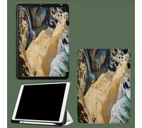 Coque pour iPad 9,7 Pouces 6ème/5ème Génération 2018/2017,Étui Housse Mince Tablette avec Dos en TPU Souple, Réveil/Veille Automatique Nature Plage Cascade Récif