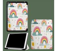 Coque pour iPad 9ème/8ème/7ème Génération 10.2 Pouces 2021/2020/2019, Étui Protecteur en Cuir PU avec Veille/Réveil Automatique, Étui avec Multi-Angle,Arc-en-Ciel Étoiles