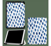 Coque pour iPad 9ème/8ème/7ème Génération 10.2 Pouces 2021/2020/2019, Étui Protecteur en Cuir PU avec Veille/Réveil Automatique, Étui avec Multi-Angle,Pois Bleus