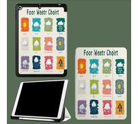 Coque pour iPad 9ème/8ème/7ème Génération 10.2 Pouces 2021/2020/2019, Étui Protecteur en Cuir PU avec Veille/Réveil Automatique, Étui avec Multi-Angle,Dessin Animé Carte Météo