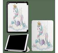 Coque pour iPad 9ème/8ème/7ème Génération 10.2 Pouces 2021/2020/2019, Étui Protecteur en Cuir PU avec Veille/Réveil Automatique, Étui avec Multi-Angle,Licorne De Dessin Animé
