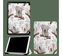 Coque pour iPad 9ème/8ème/7ème Génération 10.2 Pouces 2021/2020/2019, Étui Protecteur en Cuir PU avec Veille/Réveil Automatique, Étui avec Multi-Angle,Koala De Dessin Animé
