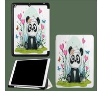 Coque pour iPad 9ème/8ème/7ème Génération 10.2 Pouces 2021/2020/2019, Étui Protecteur en Cuir PU avec Veille/Réveil Automatique, Étui avec Multi-Angle,Panda De Dessin Animé