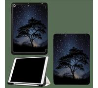 Coque pour iPad 9ème/8ème/7ème Génération 10.2 Pouces 2021/2020/2019, Étui Protecteur en Cuir PU avec Veille/Réveil Automatique, Étui avec Multi-Angle,Arbre Ciel Étoilé