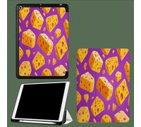 Coque pour iPad 9ème/8ème/7ème Génération 10.2 Pouces 2021/2020/2019, Étui Protecteur en Cuir PU avec Veille/Réveil Automatique, Étui avec Multi-Angle,Fromage De Dessin Animé