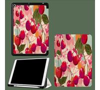 Coque pour iPad 9ème/8ème/7ème Génération 10.2 Pouces 2021/2020/2019, Étui Protecteur en Cuir PU avec Veille/Réveil Automatique, Étui avec Multi-Angle,Cerise