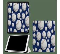 Coque pour iPad 9ème/8ème/7ème Génération 10.2 Pouces 2021/2020/2019, Étui Protecteur en Cuir PU avec Veille/Réveil Automatique, Étui avec Multi-Angle,Baseball De Dessin Animé
