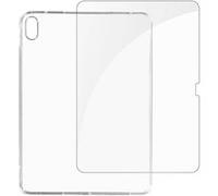Coque pour iPad A16 / 10.9 2022 Silicone Gel Souple Film Verre Trempé 9H Transparent