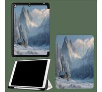 Coque pour iPad A16 11ème 2025 11 Pouces/pour ipad 10ème 10.9 Pouces 2022 Étui, Étui Intelligent en Cuir PU de qualité supérieure avec Réveil/Veille Automatique,Chalet Montagne Enneigée