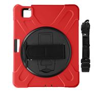 Coque Pour Ipad Air 11 2024 Antichoc Avec Poignée Support Et Sangle Rouge