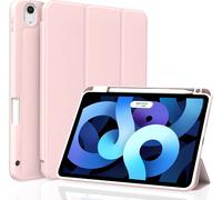 Coque Pour Ipad Air 11 Pouces M2 (2024) 6e Génération,Ipad Air 5e/4e Génération 10,9 2022/2020,Auto Réveil/Sommeil Étui Avec Porte-Stylet,Tpu Souple Support Pencil Pro/Usb-C,Rose