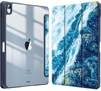 Coque Pour Ipad Air 11 Pouces M3/M2 (2025/2024), Ipad Air 5/4 10.9 Pouces (2022/2020) - [Rangement De Stylet] Housse Transparente Claire Etui Antichoc Veille/Réveil Auto, Vague Sablé