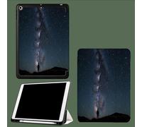 Coque pour iPad Air 13 Pouces M3 2025/M2 2024,Étui iPad Air 13 Pouces avec Coque Arrière en TPU Doux,Étui Mince Smart Folio,Auto Réveil/Sommeil Voie Lactée Ciel Étoilé Nature Sommet La Montagne-Bleu