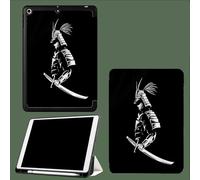 Coque pour iPad Air 13 Pouces M3 2025/M2 2024,Étui iPad Air 13 Pouces avec Coque Arrière en TPU Doux,Étui Mince Smart Folio,Auto Réveil/Sommeil Antiquité Japon Samouraï Abstrait Figure Silhouette