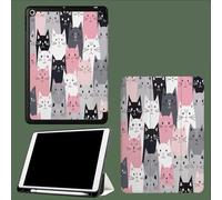 Coque pour iPad Air 13 Pouces M3/M2 (2025/2024),Étui pour iPad Air 13 Pouces,Ultra Mince Smart Protection Housse avec Support Intégré Pencil,Réveil/Veille Automatique,Visage De Chat