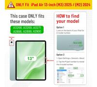 Coque Pour Ipad Air 13 Pouces M3/M2 (2025/2024) - [Rangement De Stylet] Coque Transparente Claire, Étui Antichoc Avec Bord En Tpu Housse Pliable Sommeil/Réveil Auto, Bleu Scintillant