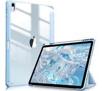 Coque Pour Ipad Air 13 Pouces M3/M2 (2025/2024) - [Rangement De Stylet] Coque Transparente Claire, Étui Antichoc Avec Bord En Tpu Housse Pliable Sommeil/Réveil Auto, Bleu Clair