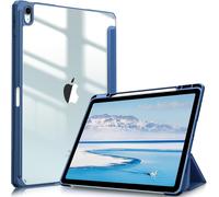 Coque Pour Ipad Air 13 Pouces M3/M2 (2025/2024) - [Rangement De Stylet] Coque Transparente Claire, Étui Antichoc Avec Bord En Tpu Housse Pliable Sommeil/Réveil Auto, Bleu Naval