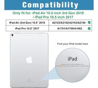 Coque Pour Ipad Air 3(10.5"" 2019), Ipad Pro 2(10.5"" 2017), A2123 A2152 A2153 A2154 A1701 A1709 A1852, Housse Étui De Protection Avec Support Fonction Et Sommeil/Réveil Automatique