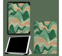 Coque pour iPad Air 3 (2019, 3ème Génération)/ pour iPad Pro 10.5 Pouces 2017 avec Porte-Stylo, Housse Etui de Slim Léger Protection Fonction Veille/Réveil Automatique,Lignes Vagues Vintage
