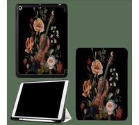 Coque pour iPad Air 3 (2019, 3ème Génération)/ pour iPad Pro 10.5 Pouces 2017 avec Porte-Stylo, Housse Etui de Slim Léger Protection Fonction Veille/Réveil Automatique,Violon Floral Vintage