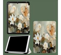 Coque pour iPad Air 3 (2019, 3ème Génération)/ pour iPad Pro 10.5 Pouces 2017 avec Porte-Stylo, Housse Etui de Slim Léger Protection Fonction Veille/Réveil Automatique,Lotus Vintage